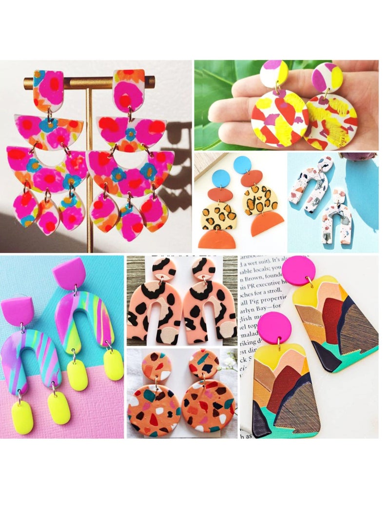 118Pcs Polymer Clay Cutters kit, Set of 18 Clay Cutters Tools for Polymer Clay Jewelry, Plastic Clay Earring Cutters with Earring Cards, Earring Hooks for Polymer Clay Jewelry Making  - Image 5