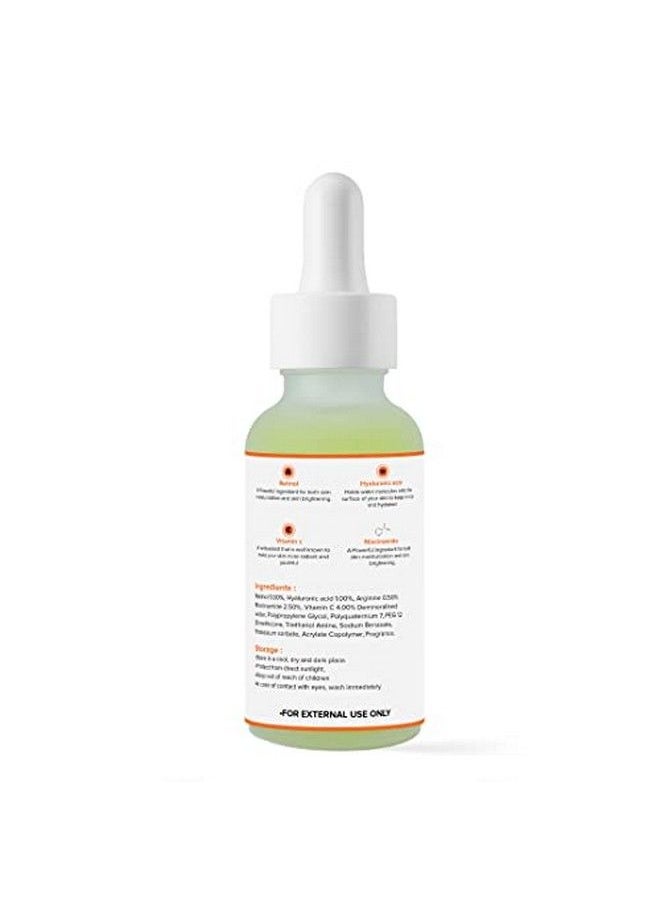 Dark Circle Healer Niacinamide (30 Ml Pack Of 1) ; Reduce Wrinkles Dark Circles And Fine Line ; Powered With Retinol Hyaluronic Acid Arginine & Vitamin C ; Chemical Free