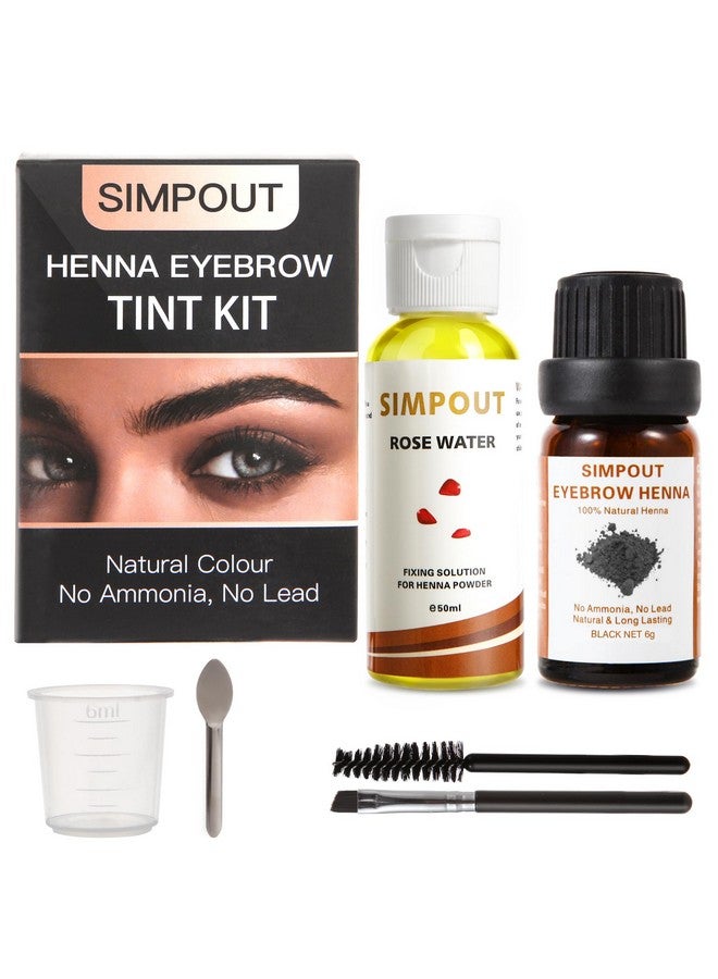 Simpout Henna Powder With Rose Water Natural Henna Powder And Hair Kit No Ammonia No Lead Water & Smudge Proof Easy To Use(Black) - Image 1
