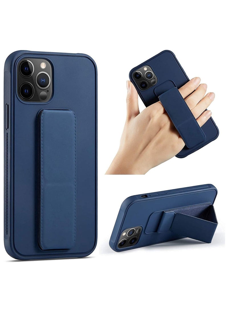 BGM Case Cover Compatible with iPhone 15 Magnetic Car Mount Kickstand and holder, Premium Silicone Vertical and horizontal Hand Strap, and Grip with multi-stand 