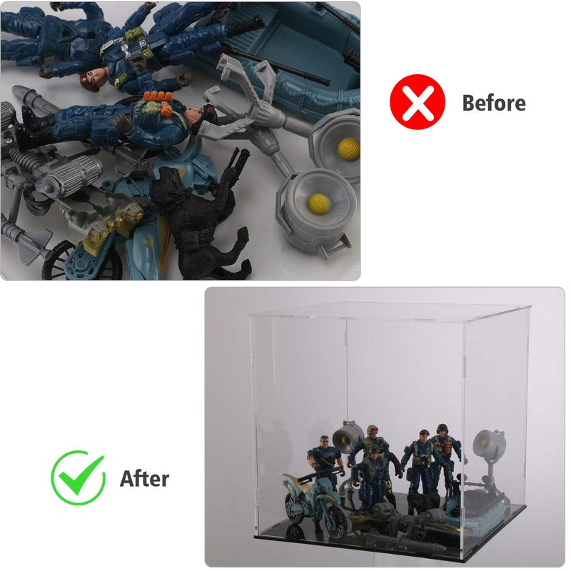 Evron Evron Display Case for Collectibles Assemble Clear Acrylic Box Alternative Glass Case for Display Action Figures Home Storage & Organizing Toys (10x10x10 inch; 25x25x25 cm)  - Image 5