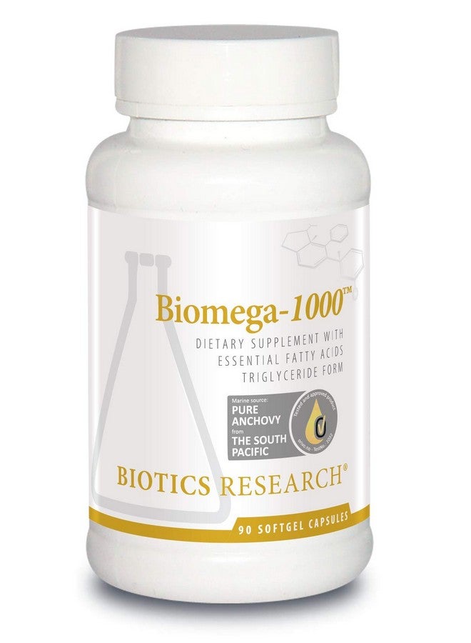 بيوتيكس ريسيرش مكمل زيت السمك Biomega 1000 Omega 3 من Biotics Research، زيت سمك عالي التركيز مع EPA/DHA، أحماض أوميغا 3 الدهنية، يدعم المناعة والقلب والأوعية الدموية، 90 كبسولة هلامية - Image 1