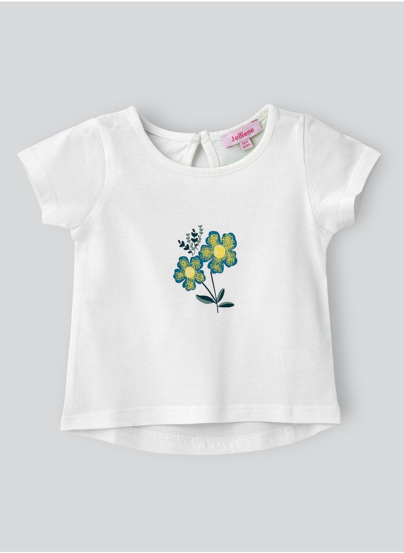 Jelliene Infant Girls' Embroidered Floral Cotton Top  - Image 1