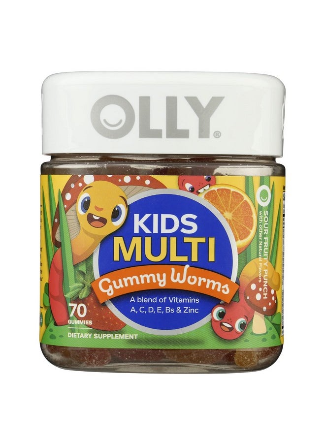 OLLY Olly Kids Multivitamin Support Sour Fruit Punch Gummy Worms, No Artificial Flavors, 70 Each (Pack of 1) 