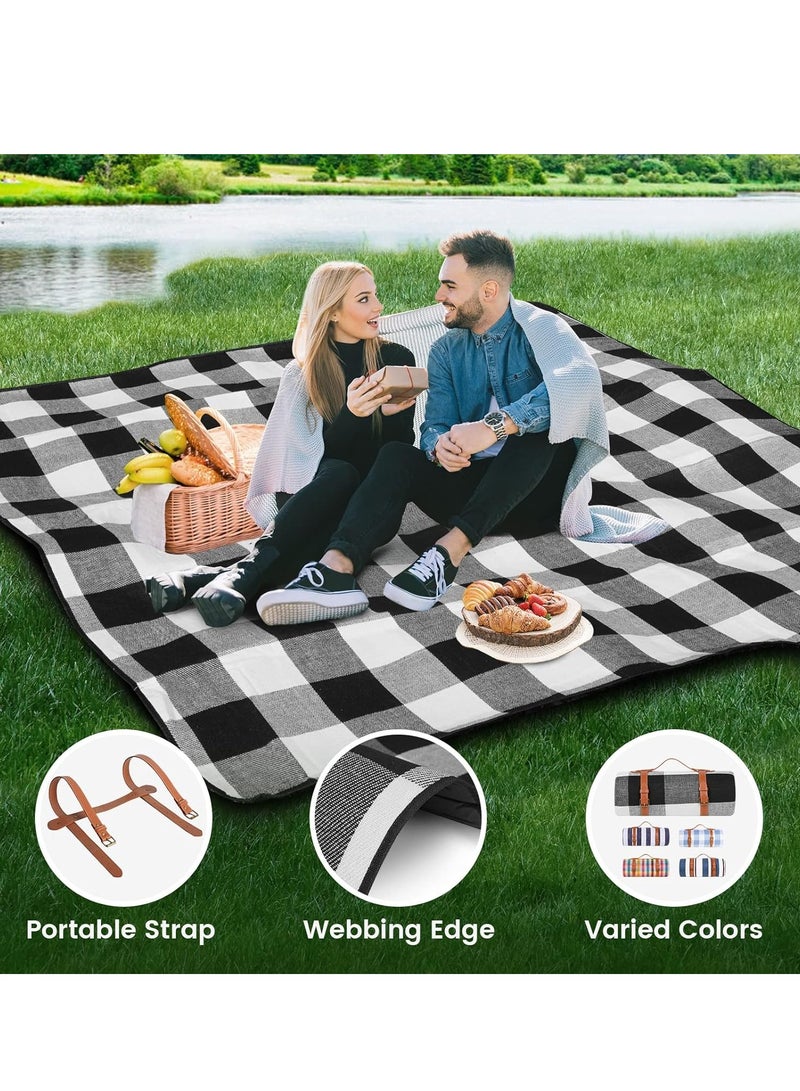 80 "× 80 بوصة بطانية كبيرة كبيرة ، مقاومة للماء وقابلة للطي ، بطانية خارجية من 3 طبقات لمدة 6 إلى 8 أشخاص ، للتخييم ، الحديقة ، الشاطئ ، العشب ، في الداخل ... - Image 5