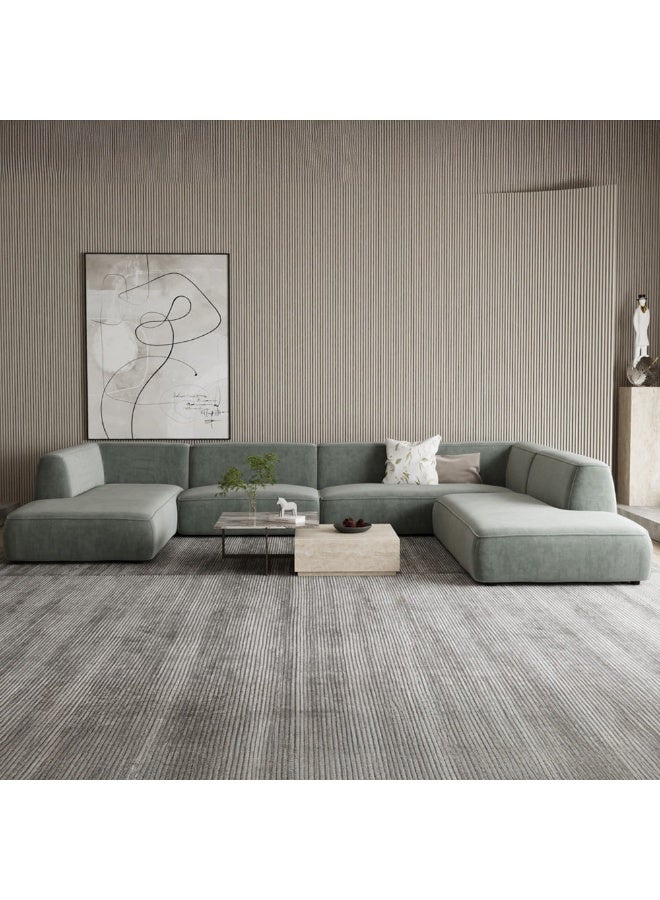 الهوم كنبة زاوية 6 مقاعد شكل حرفL 300x160x200x75 سم - أخضر - Image 2