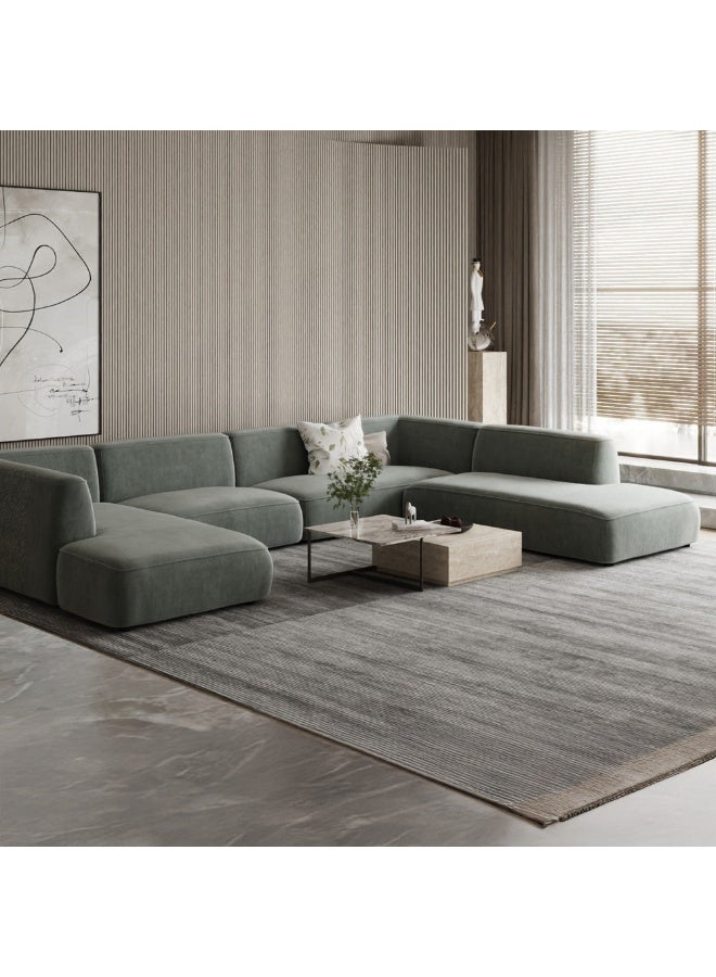 الهوم كنبة زاوية 6 مقاعد شكل حرفL 300x160x200x75 سم - أخضر - Image 3