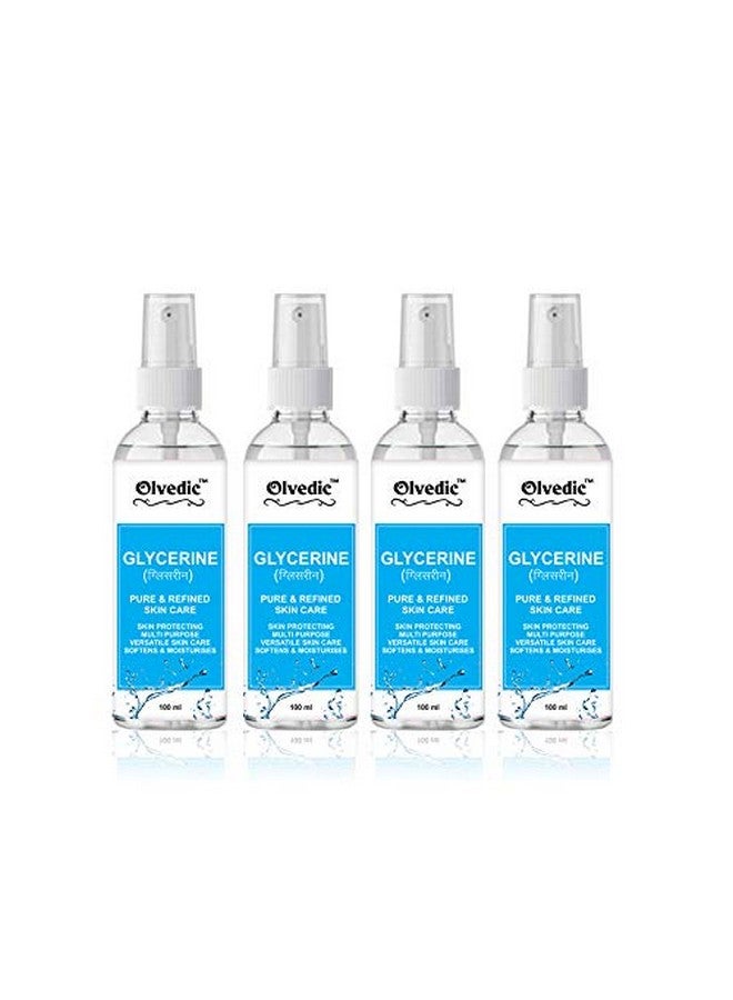 Olvedic Pure & Natural Glycerine for Beauty and Skin Care- Pack of 4 (100 ml Each) - Image 1