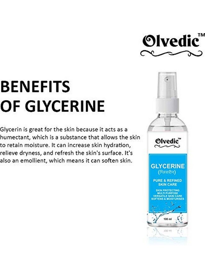 Olvedic Pure & Natural Glycerine for Beauty and Skin Care- Pack of 4 (100 ml Each) - Image 3