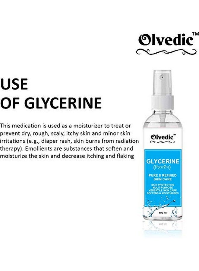 Olvedic Pure & Natural Glycerine for Beauty and Skin Care- Pack of 4 (100 ml Each) - Image 2