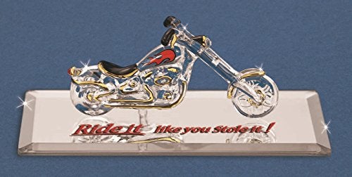 Glass Baron Motorcycle Chopper, Ride It Like You Stole It Glass Figurine - Image 3