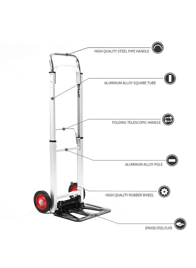 Folding Hand Truck, 2 in 1 Design 400 lbs Capacity, Heavy Duty Industrial Collapsible cart, Dolly Cart with Rubber Wheels for Transport and Moving in Warehouse, Supermarket, Garden - Image 2
