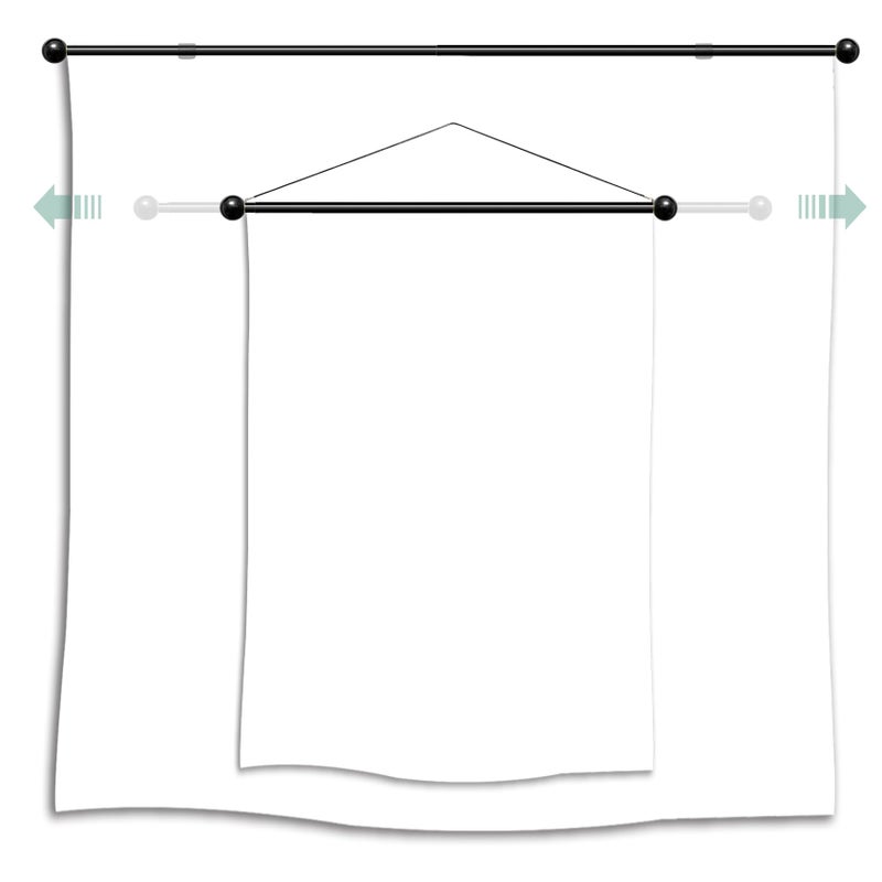 Yandood Tapestry Hanging Telescopic Rod 17-32 inch for Lightweight Aesthetic Tapestries Room Deco Scalable Wall Hanging Bar Banner Hanger Pole (Black/Black) - Image 3