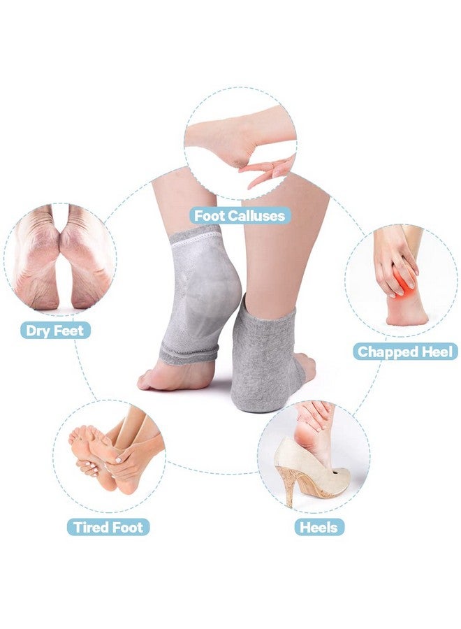 HilphÃ‚®2 Pairs Moisturizing Heel Socks, Vented Moisturizing Gel Socks for Cracked Heels, Day Night to Heal and Treat Dry Hard Cracked Heel,Damaged Cuticles and Calluses Skin - Image 3
