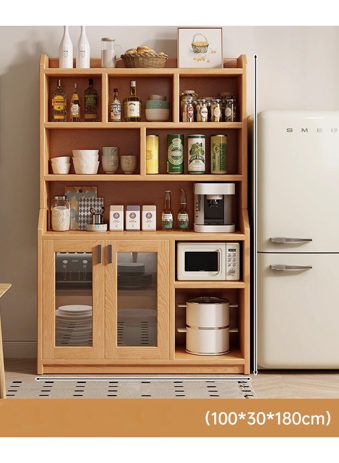 إن كي أكس خزانة تخزين داخل غرفة المعيشة خشب لون بني 100*30*180 سم - Image 1