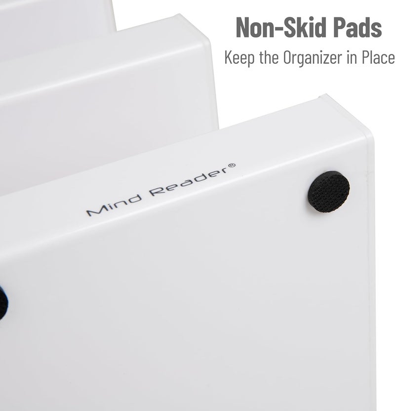 Mind Reader Coffee Tea Utensil and Condiment Station, Countertop Organizer, Coffee Bar, Kitchen, 6"L x 9"W x 16"H, White - Image 3