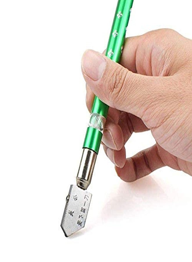 RIVUGJA Professional Pencil Shape and Design Glass Cutter Tool Self-Oiling Cutter for Thick Glass Mosaic and Tiles - Image 1