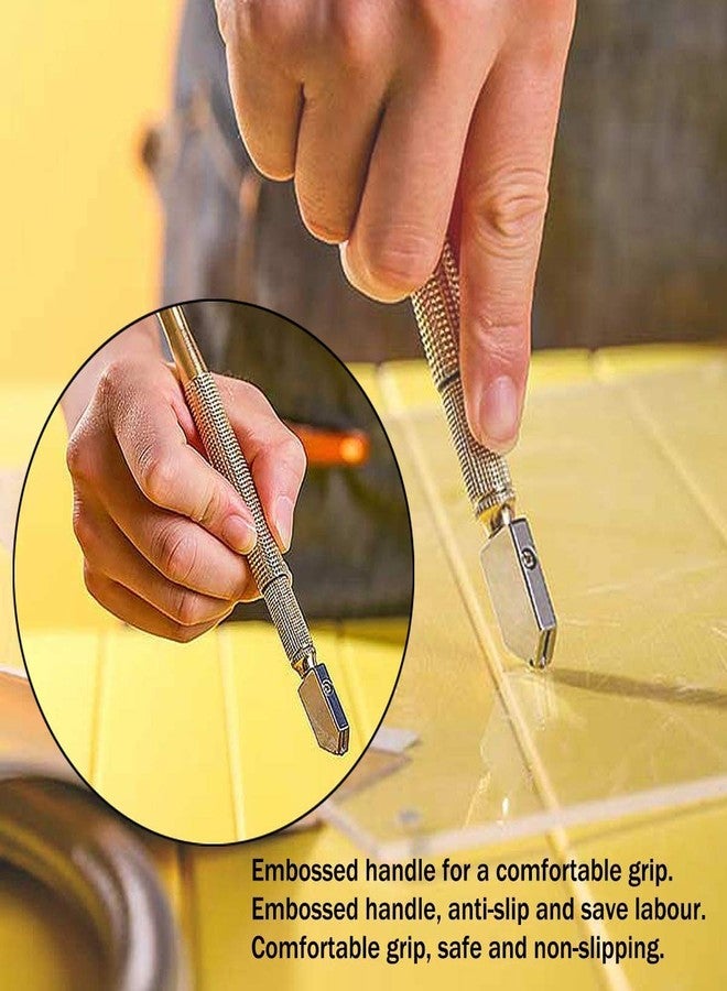 RIVUGJA Professional Pencil Shape and Design Glass Cutter Tool Self-Oiling Cutter for Thick Glass Mosaic and Tiles - Image 3