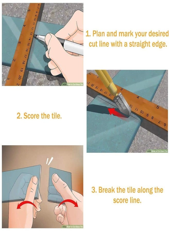RIVUGJA Professional Pencil Shape and Design Glass Cutter Tool Self-Oiling Cutter for Thick Glass Mosaic and Tiles - Image 5