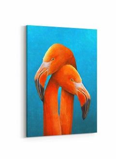 LOWHA Framed Canvas Wall Art Stretched Over Wooden Frame, lovely Flamingos Couple Painting, For Home, Living Room, Office Decor  - Image 5