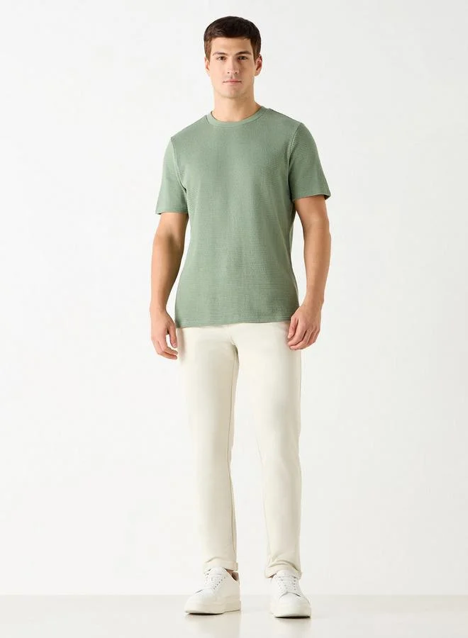 سبلاش فيڤ تيشيرت بياقة دائرية وأكمام قصيرة بنقوش