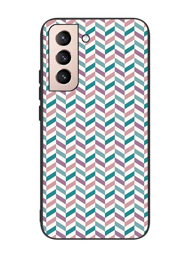 Okteq OKTEQ TPU Protection and Hybrid Rigid Clear Back Cover Case Blue Pattern for Samsung Galaxy S22 5G  - Image 1