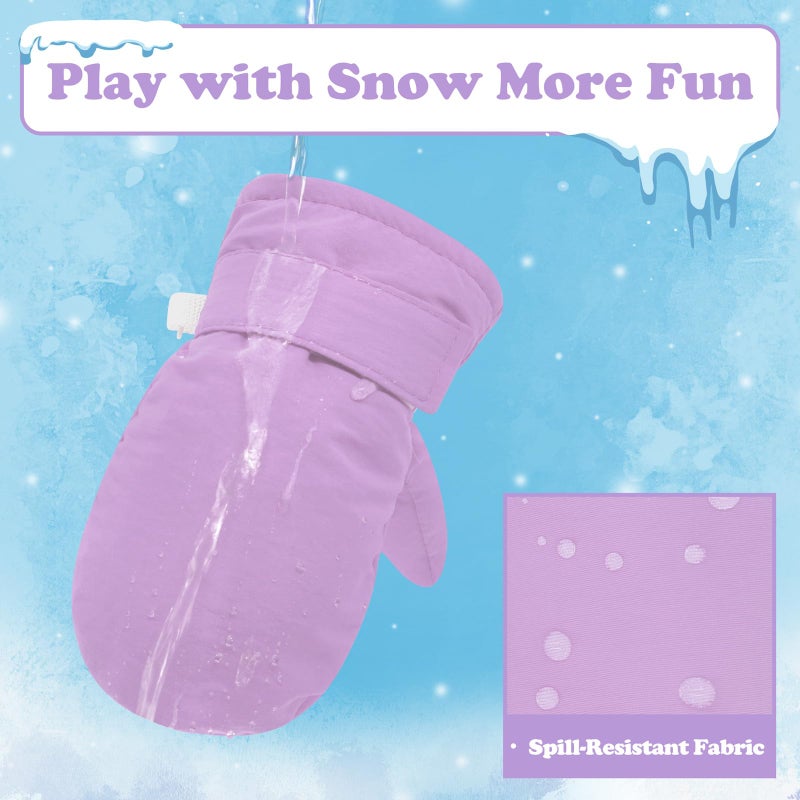Sarfel Kids Snow Gloves Waterproof Toddlers Mittens 4T Toddler Glove Ages 2-4 Toddlers Waterproof Mittens Toddler Girl Gloves - Image 2
