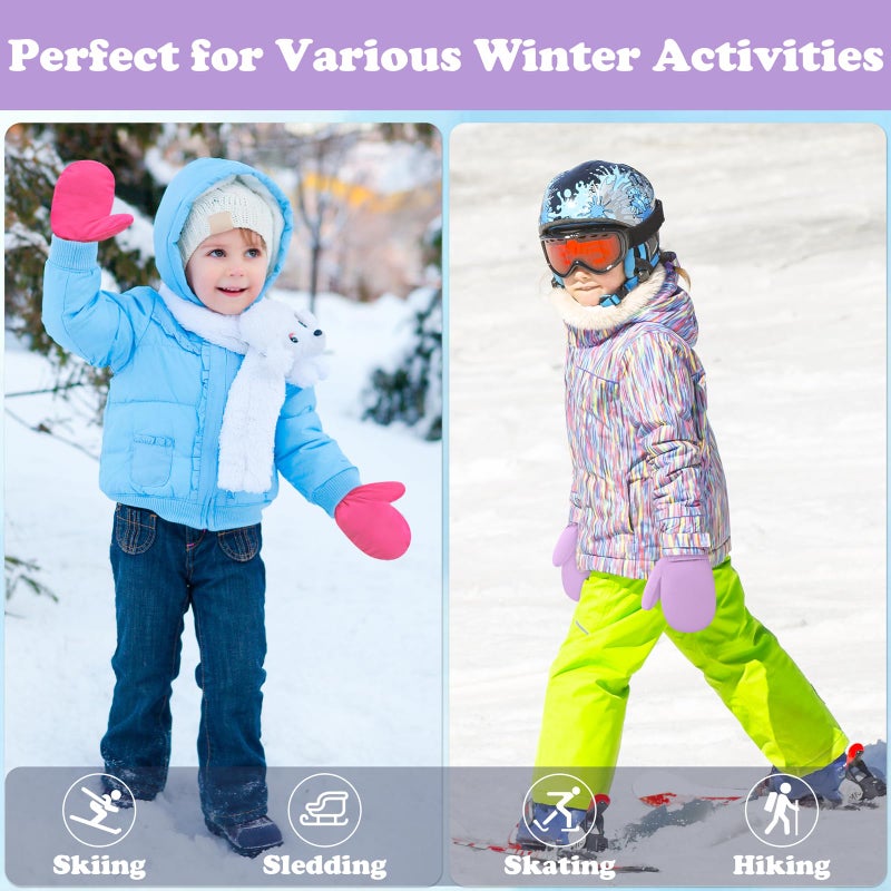 Sarfel Kids Snow Gloves Waterproof Toddlers Mittens 4T Toddler Glove Ages 2-4 Toddlers Waterproof Mittens Toddler Girl Gloves - Image 3