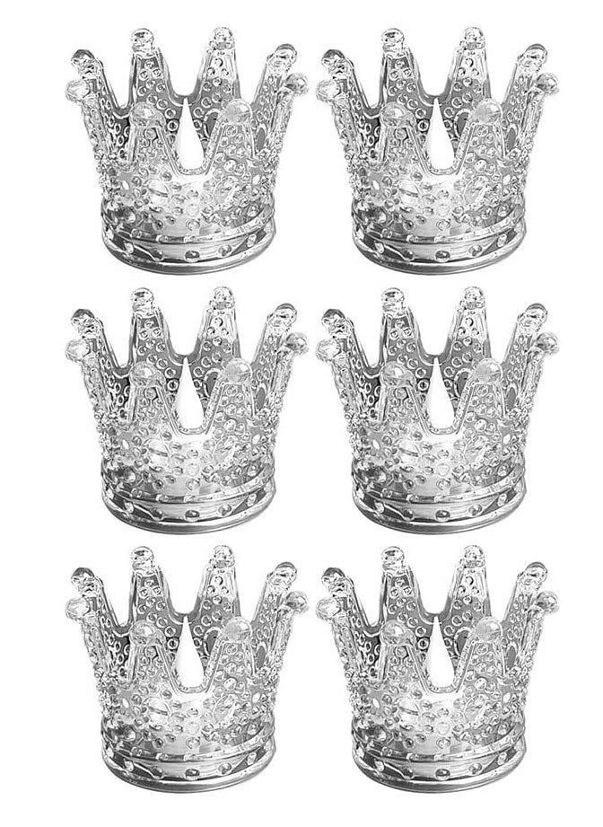 Generic 6Pcs Gold Crown Shape Candle, Clear Led Flameless Electronic Candle, Crystal Crown Shape Candlestick, Gold Crown Office, Home, Party  - Image 3