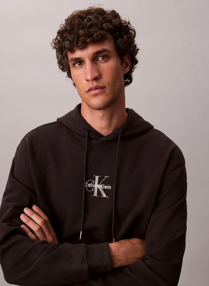 Calvin Klein Jeans  Cotton Terry Monogram Hoodie for Men | Best Price UAE