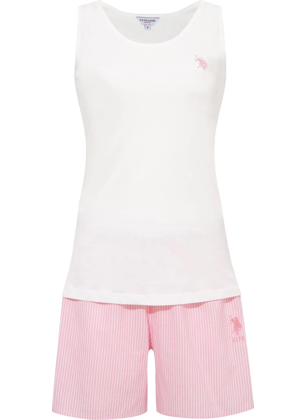 U.S. Polo Assn. Women's 204 Ecru Shorts Set