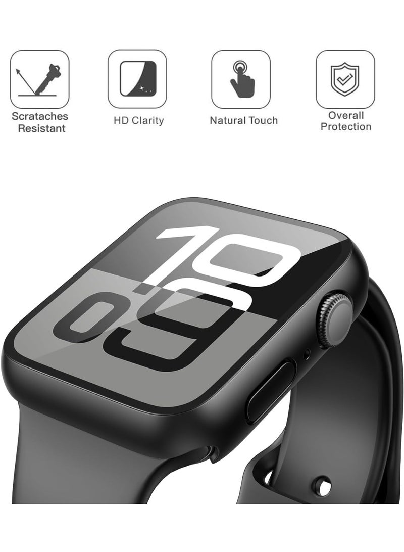 اماروها جراب زجاجي لساعة Apple Watch جراب زجاجي مقوى متوافق مع Apple Watch Series 11 Series 10 46 مم، واقي شاشة صلب من البولي كربونات للحماية الشاملة، غطاء خفيف الوزن مقاوم للخدش للغاية لـ iWatch - Image 2