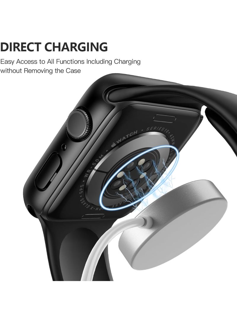 اماروها جراب زجاجي لساعة Apple Watch جراب زجاجي مقوى متوافق مع Apple Watch Series 11 Series 10 46 مم، واقي شاشة صلب من البولي كربونات للحماية الشاملة، غطاء خفيف الوزن مقاوم للخدش للغاية لـ iWatch - Image 5