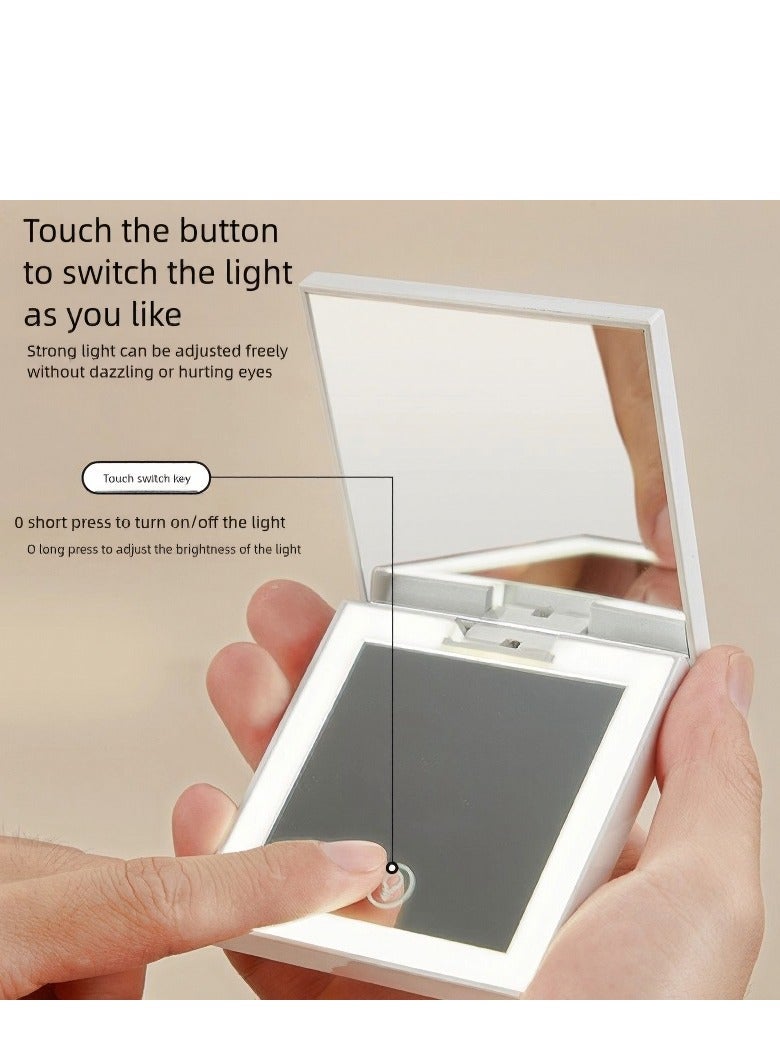 فلاي هسو مرآة مستحضرات التجميل المحمولة مع ضوء LED USB قابلة للشحن - Image 5