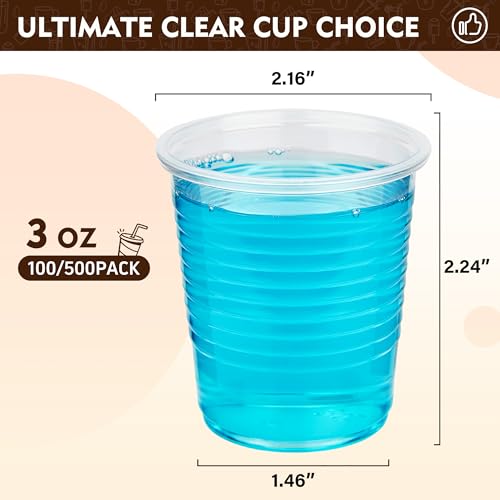 YEEHAW 100 Pack 3 oz Bathroom Plastic Cups, Disposable Mouthwash Cups, Samll Plastic Cup 3 oz for Cold Beverages, Ideal for Party, Tasting and Drinking - Image 3