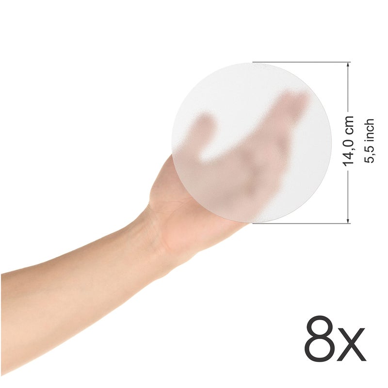 Decooo.be Anti-Collision Stickers to Prevent Persons or Birds Strikes on Window Glass/Choice of Colours Available (Set of 8 Rounds - Diameter: 5.5 in) (Translucent Frosted/Dusted) - Window Decals - Image 2