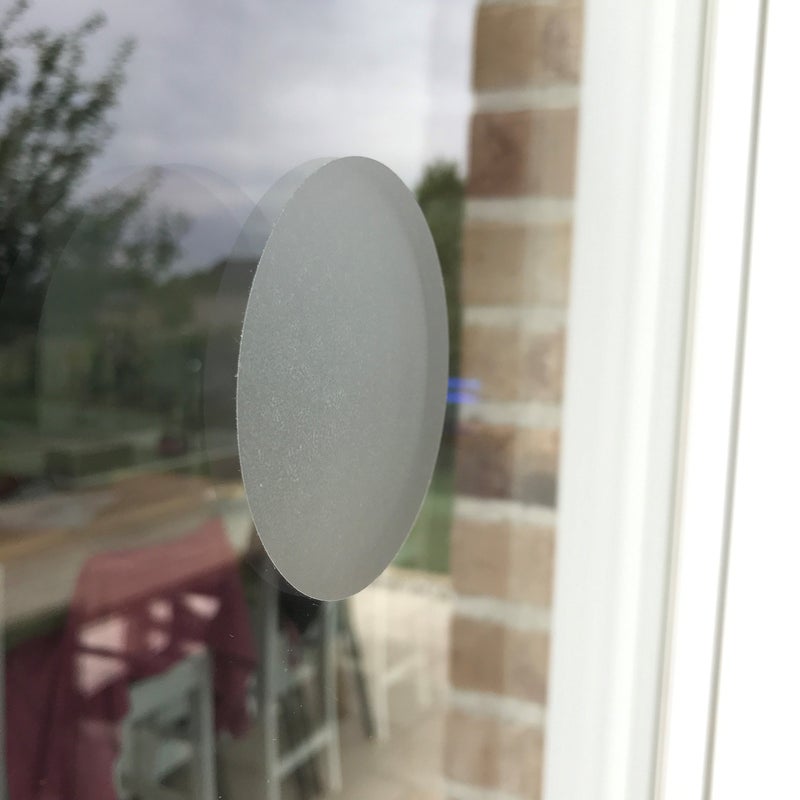 Decooo.be Anti-Collision Stickers to Prevent Persons or Birds Strikes on Window Glass/Choice of Colours Available (Set of 8 Rounds - Diameter: 5.5 in) (Translucent Frosted/Dusted) - Window Decals - Image 4