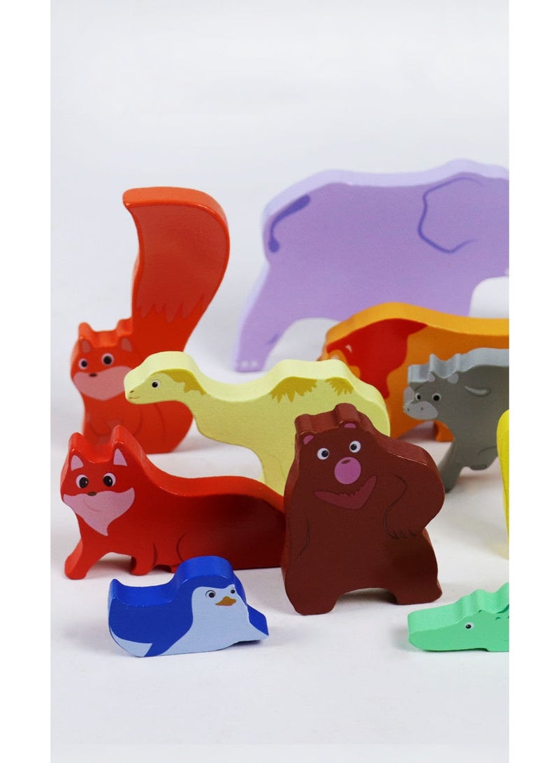 【Dinosaur Building Blocks】Kids Wooden Educational 3D Puzzle Toy | For Children 3+ Years | Safe Wood Material + Colorful Water-Based Paint | Smooth Rounded Edges | Cognitive Matching + Color/Shape Recognition | Develops Fine Motor Skills  Concentration | Enhances Hand-Eye Coordination  Spatial Imagination | Dinosaur Theme Early Learning Toy - Image 2