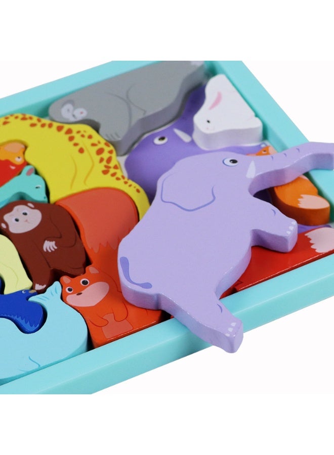 【Dinosaur Building Blocks】Kids Wooden Educational 3D Puzzle Toy | For Children 3+ Years | Safe Wood Material + Colorful Water-Based Paint | Smooth Rounded Edges | Cognitive Matching + Color/Shape Recognition | Develops Fine Motor Skills  Concentration | Enhances Hand-Eye Coordination  Spatial Imagination | Dinosaur Theme Early Learning Toy - Image 4