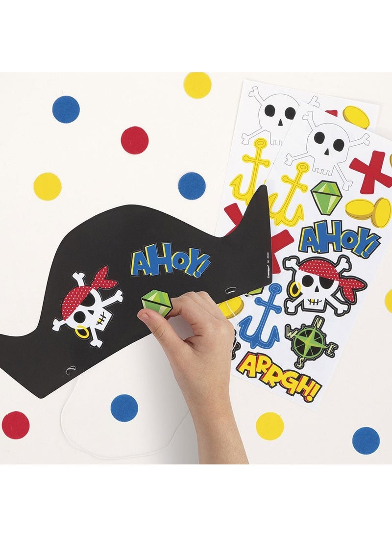 Unique Pirate ARRGH Paper Party Hats Black 30cm 8-Pack - Image 2