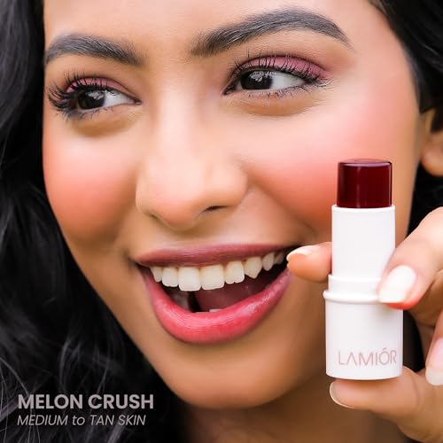 LAMIOR Bouncy Jelly Lip & Cheek Stain - Melon Crush | 90% Natural, Hydrating, Buildable Color | Skincare-Powered, Vegan, Cruelty-Free, Non-Comedogenic & Long-Lasting - Image 3
