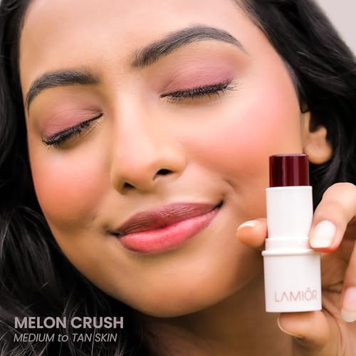 LAMIOR Bouncy Jelly Lip & Cheek Stain - Melon Crush | 90% Natural, Hydrating, Buildable Color | Skincare-Powered, Vegan, Cruelty-Free, Non-Comedogenic & Long-Lasting - Image 2