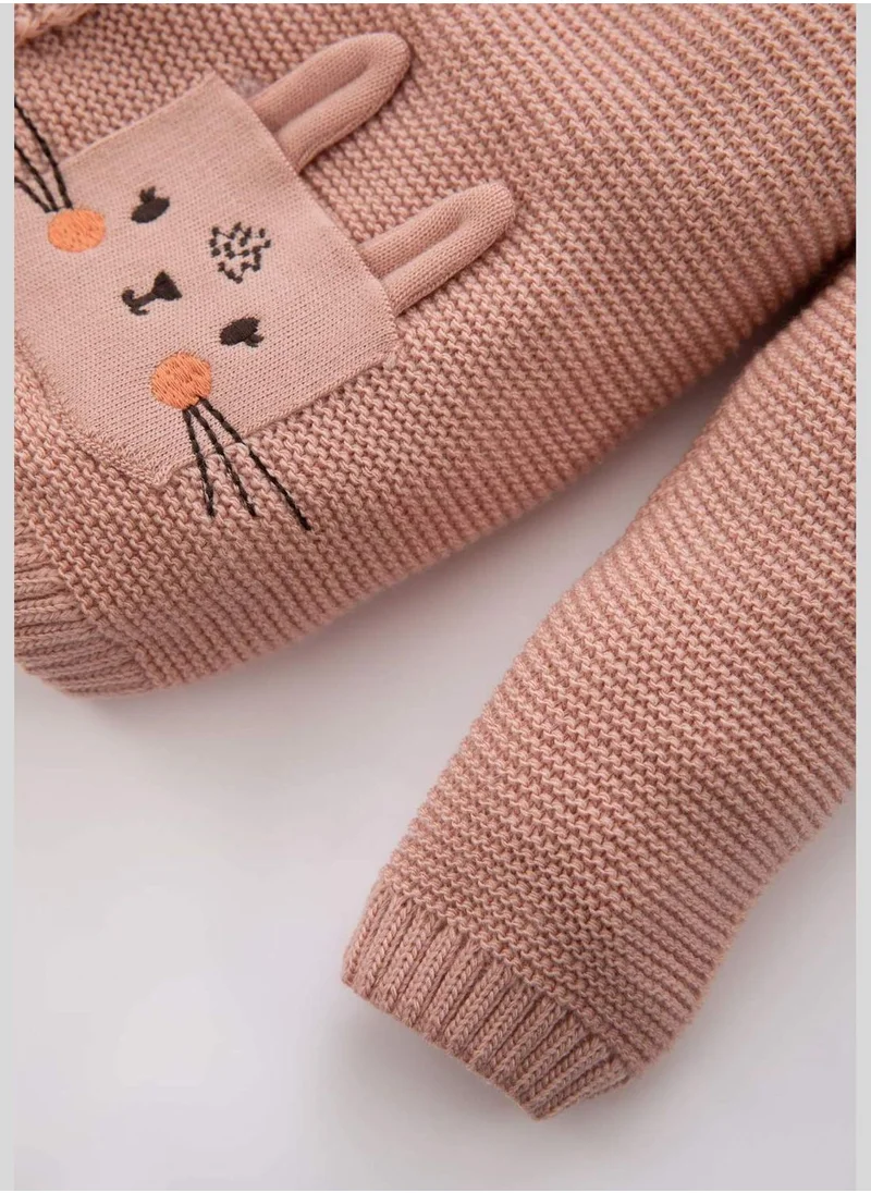 DeFacto BabyGirl Bike Neck Long Sleeve Tricot Cardigan