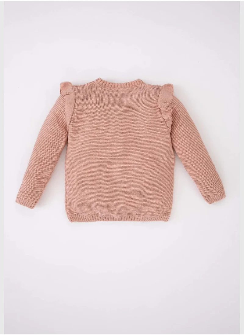 DeFacto BabyGirl Bike Neck Long Sleeve Tricot Cardigan