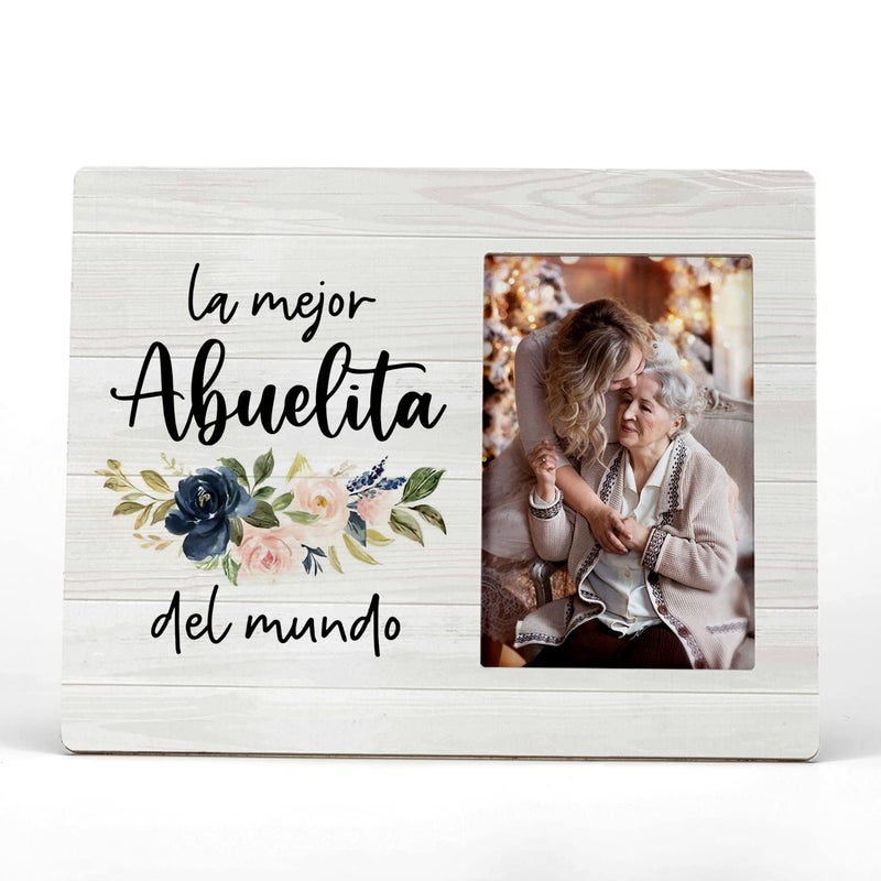 FONDCANYON La Mejor Abuelita Del Mundo Spanish Picture Photo Frame Abuelita Grandmother Picture FramesAbuelita Grandma Mothers Day Gifts For Abuelita Grandma Birthday Christmas 4x6 Inch Photo