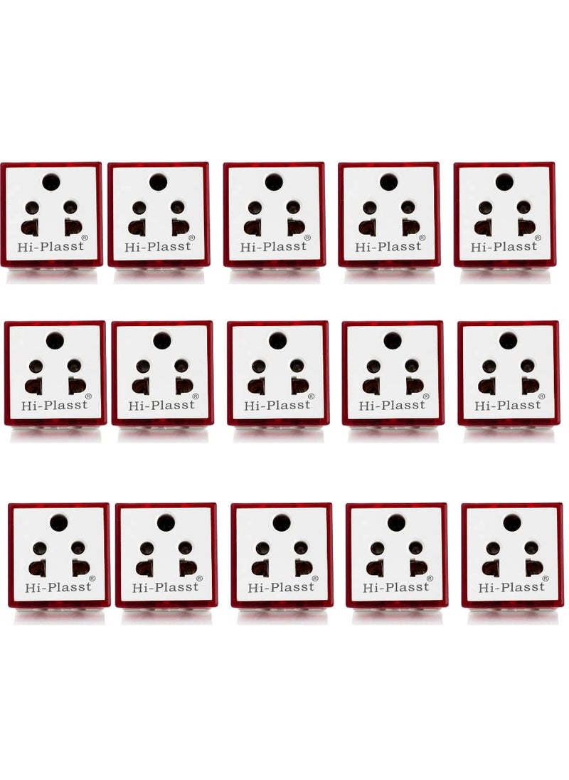 HI PLASST PINS N PLUGS HI PLASST PINS N PLUGS 15 Pieces of 3 Pin Multi Plug Socket Type D Dual Inputs Computer PC Laptop Phone 2 in 1 Plug Extension Socket White  - Image 1
