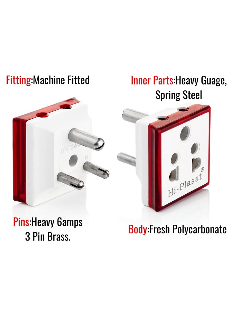 HI PLASST PINS N PLUGS HI PLASST PINS N PLUGS 15 Pieces of 3 Pin Multi Plug Socket Type D Dual Inputs Computer PC Laptop Phone 2 in 1 Plug Extension Socket White  - Image 3