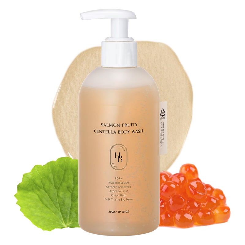 HEVEBLUE Salmon Fruity Centella Body Wash - Sensitive Skin, Korean Skincare, Bodycare, Hypoallergenic, Allergen-free Fragrance, PDRN, Salmon PDRN, Moisturizing, Natural Surfactants, K-Beauty - Image 1