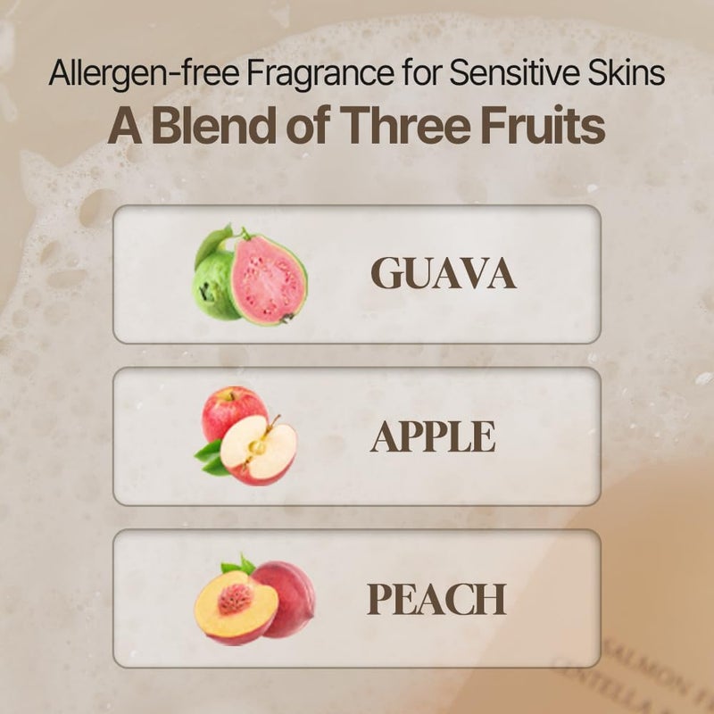 HEVEBLUE Salmon Fruity Centella Body Wash - Sensitive Skin, Korean Skincare, Bodycare, Hypoallergenic, Allergen-free Fragrance, PDRN, Salmon PDRN, Moisturizing, Natural Surfactants, K-Beauty - Image 4