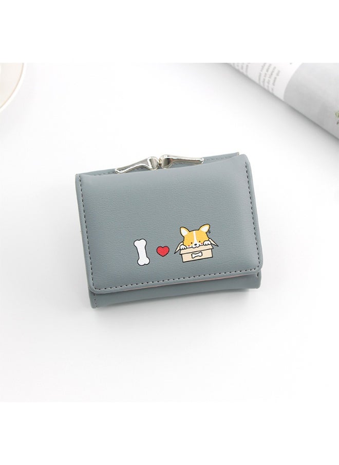 NIBEMINENT Women's Purse Cartoon Cute Clutch Purse Coin Purse Pu Triple Fold Women's Short Purse Money Clip  - Image 1